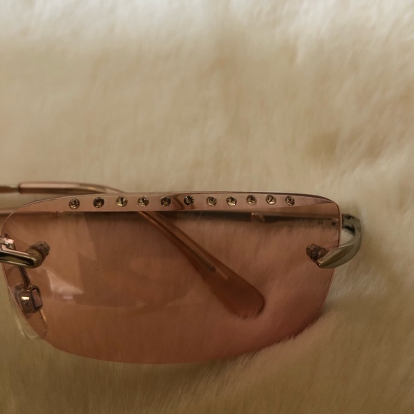 NICOLE BENISTI frameless sunglasses, rose lens with embellishment. BEAUTIFUL! - Picture 8 of 10